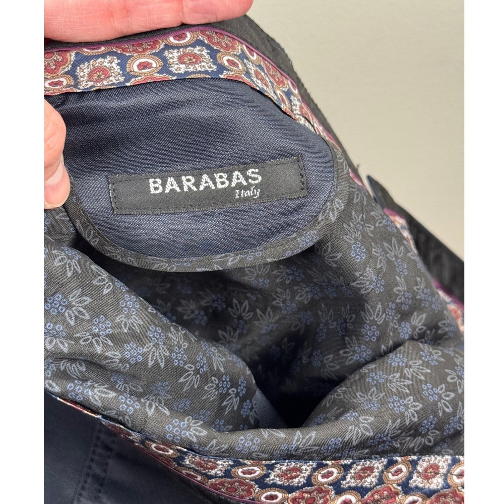 Barabas Italy Mens Navy Blue Sateen Slim Fit Handcrafted Trousers Size 42 - Picture 2 of 9